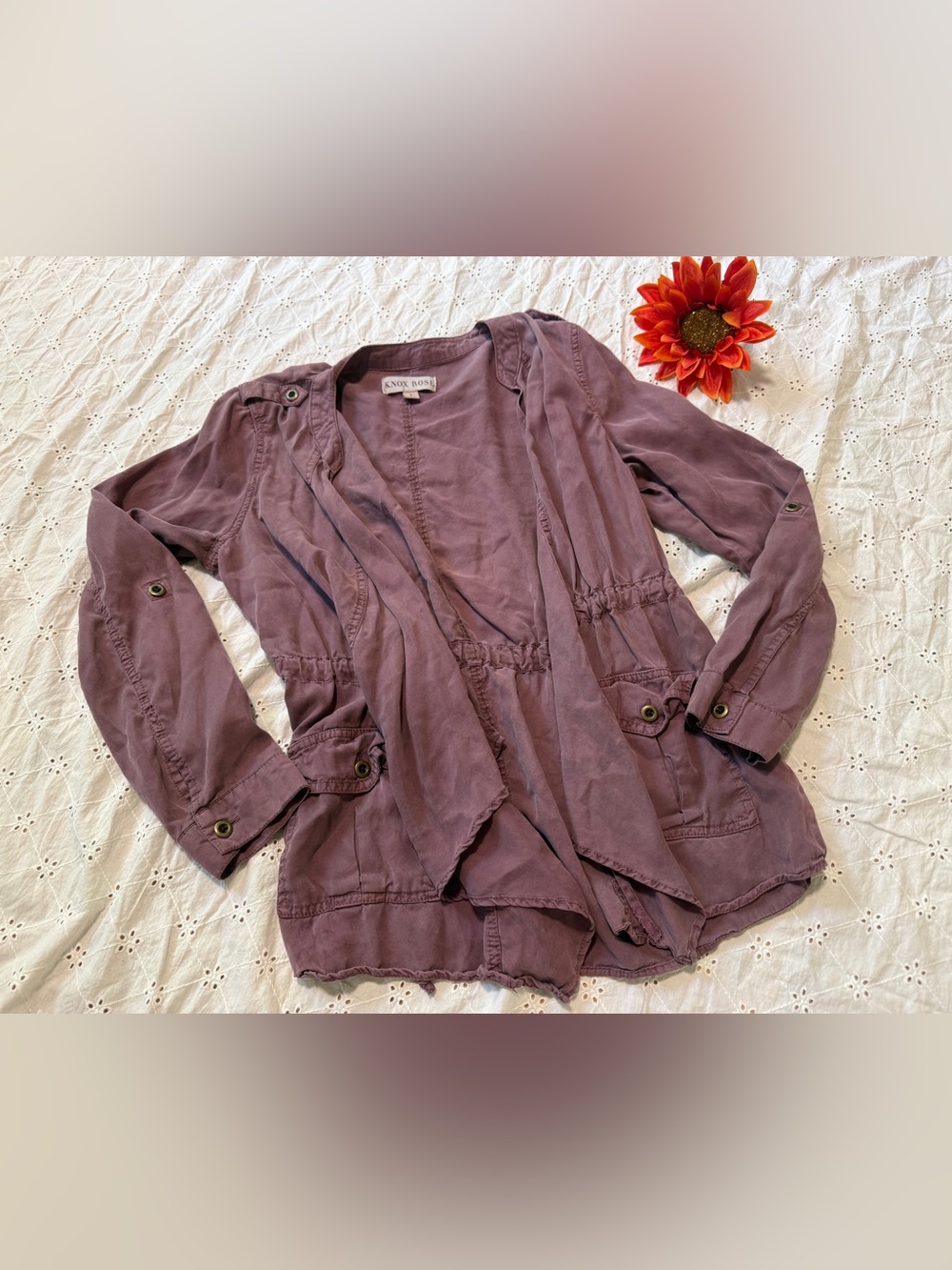Knox Rose Washed Plum Utility Jacket